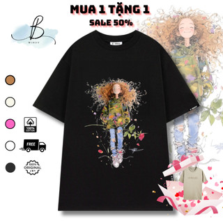  Áo Thun Unisex tay lỡ form rộng cotton 100% A GIRL2~ Local Brand BWINDY