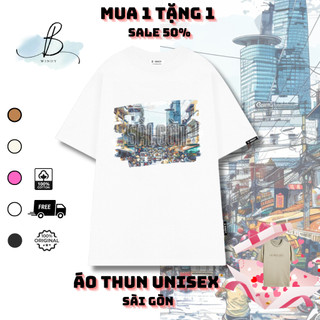  Áo Thun Unisex tay lỡ form rộng cotton 100% Sài Gòn~ Local Brand BWINDY