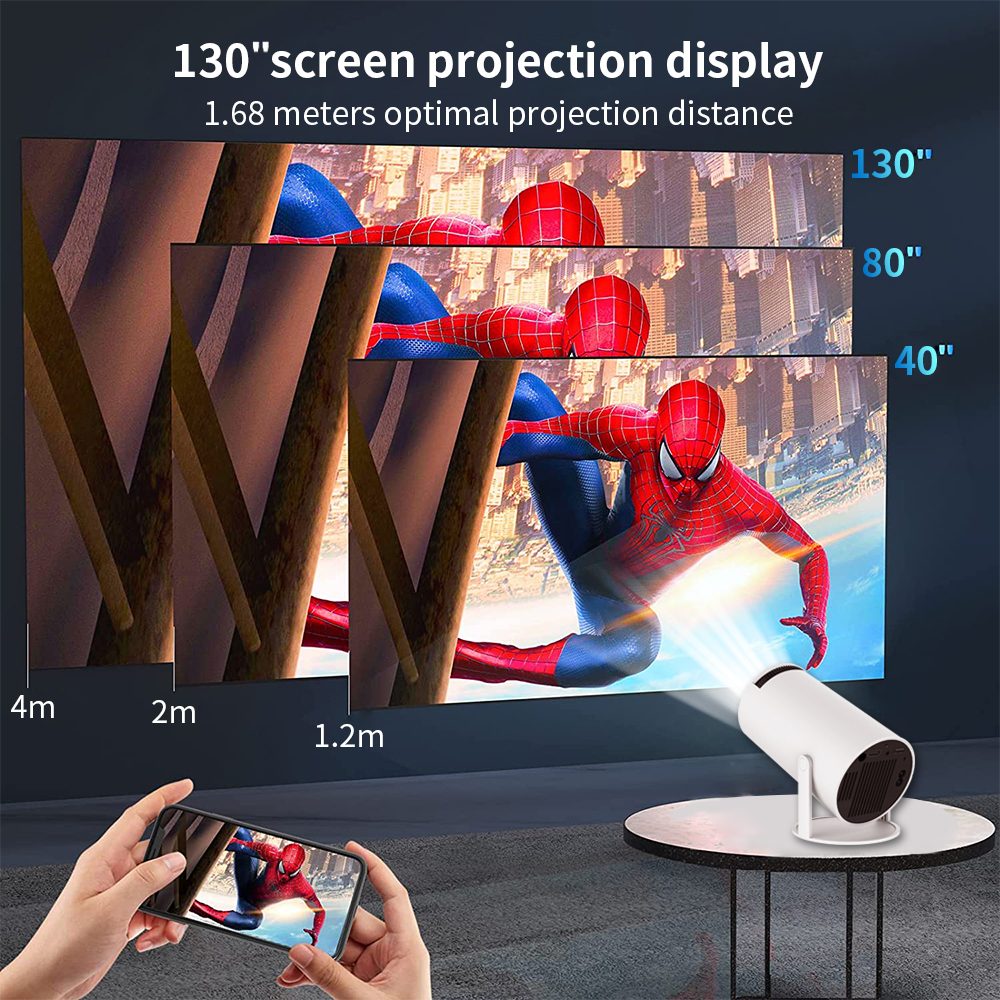HY300/HY300pro Máy chiếu mini 4K-HY300 Chính hãng VIỆT NAM - Full HD Android 11.0 Bluetooth 5.0 Tiến