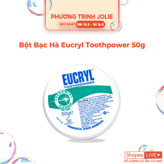 Bột Bạc Hà Giúp Sạch Miệng Trắng Răng, Hơi Thở Thơm Mát Eucryl Toothpower 50g