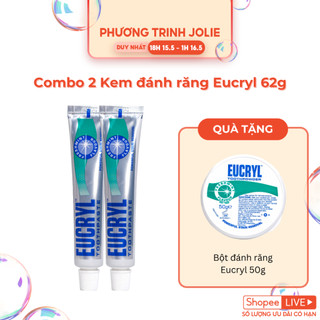 Combo 2 Kem đánh răng Eucryl hỗ trợ làm trắng răng