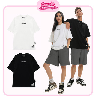 Couple Tee Unisex Basic Áo Thun Trơn Cặp Đôi Nam Nữ Trắng Đen Local Brand TNC Phông In Silicon "TRUST x CONTROL" 230GSM