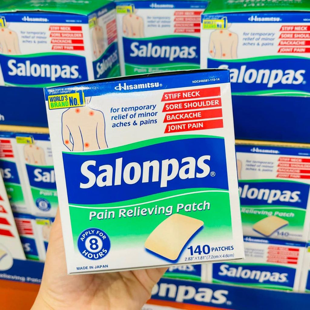 Miếng dán Salonpas Mỹ hộp 140 miếng