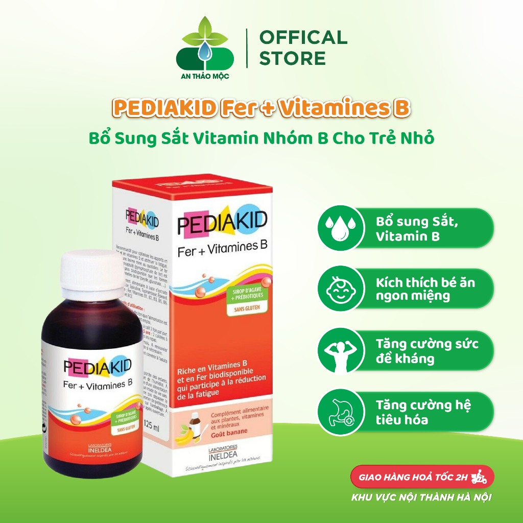 Bổ Sung Sắt Vitamin Nhóm B PEDIAKID Fer + Vitamines B Cho Trẻ Nhỏ Phát Triển Toàn Diện