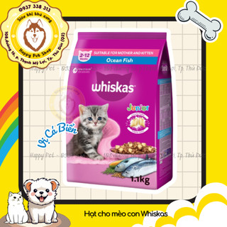 Thức ăn mèo con Whiskas vị cá biển & sữa 1.1kg