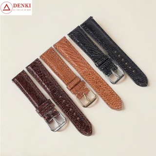 Dây đồng hồ da đà điểu-khâu tay thủ công size 18mm, 20mm, 22mm