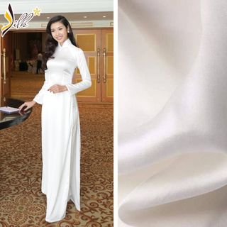 Lụa may áo dài satin màu trắng Nhaxasilk - ST12 KR