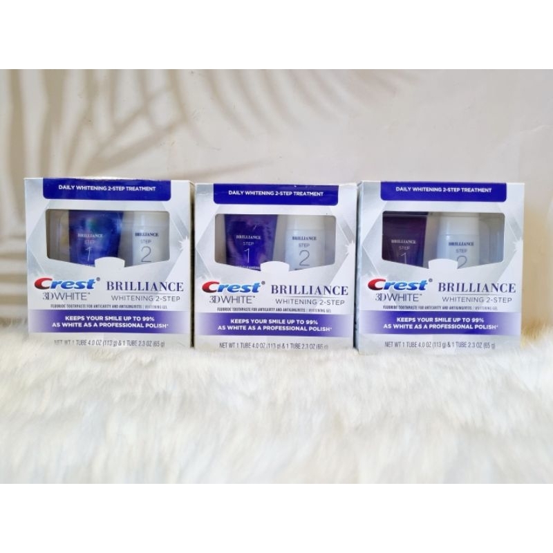 Bộ đôi kem đánh răng Crest 3D White Brilliance 2 Step Toothpaste