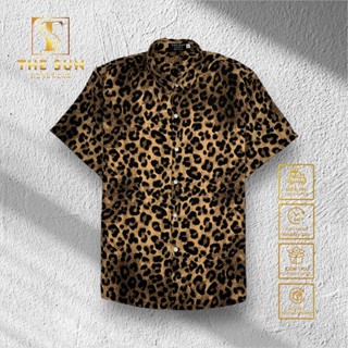 Áo Sơ Mi Lụa Họa Tiết Da Báo - Cuban Shirt TS05 - Size 50-100kg - Vải Lụa Thoáng Mát, Chống Nhăn, Chống Nhàu Tốt