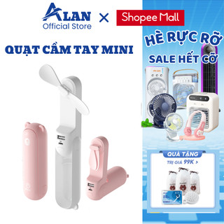 Quạt mini cầm tay gấp gọn METIS  với 3 chế độ gió tích hợp làm sạc dự phòng dung lượng pin 2000mAh