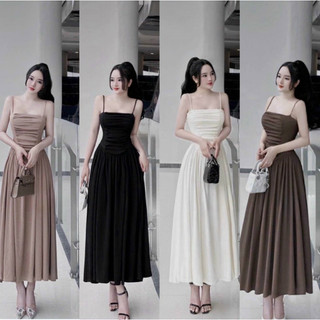 MS70(Sẵn Kho 4 Màu( Đầm maxi xoè Dáng dài 2D Hot hè 2024) Chất đẹp nặng tay Có mút Ngực.