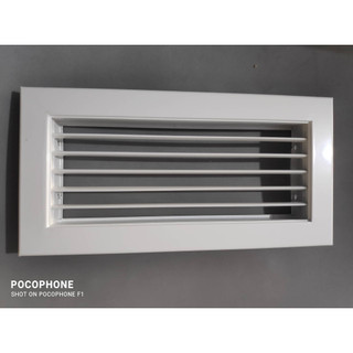 Cửa gió nan thẳng, miệng gió nan thẳng, nan bầu dục kt lỗ 35x15cm, chất liệu nhôm sơn tĩnh