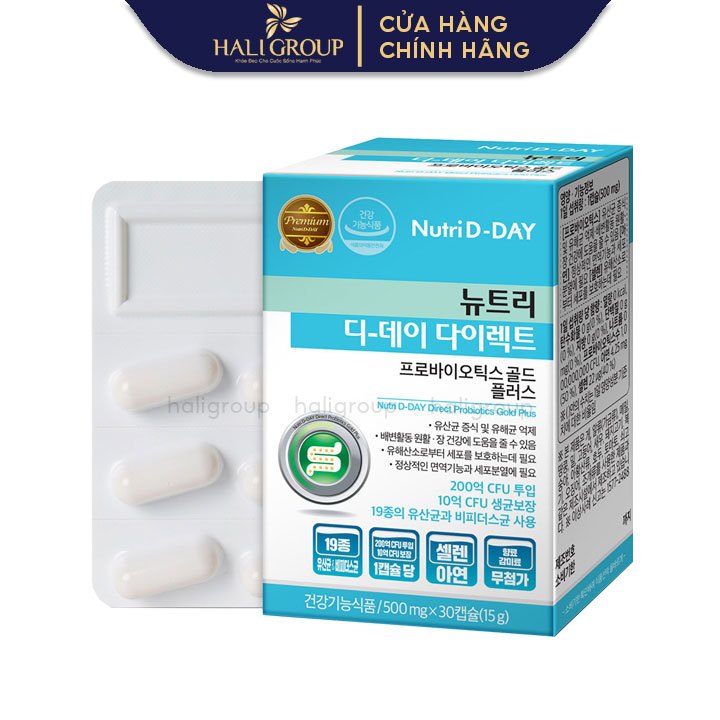 Men Vi Sinh Nutri D-Day Direct Probiotics Gold Plus Hàn Quốc, Hộp 30 Viên
