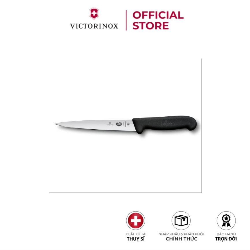 Dụng cụ phi lê Victorinox 5.3703.18 cán đen, lưỡi dài 18cm