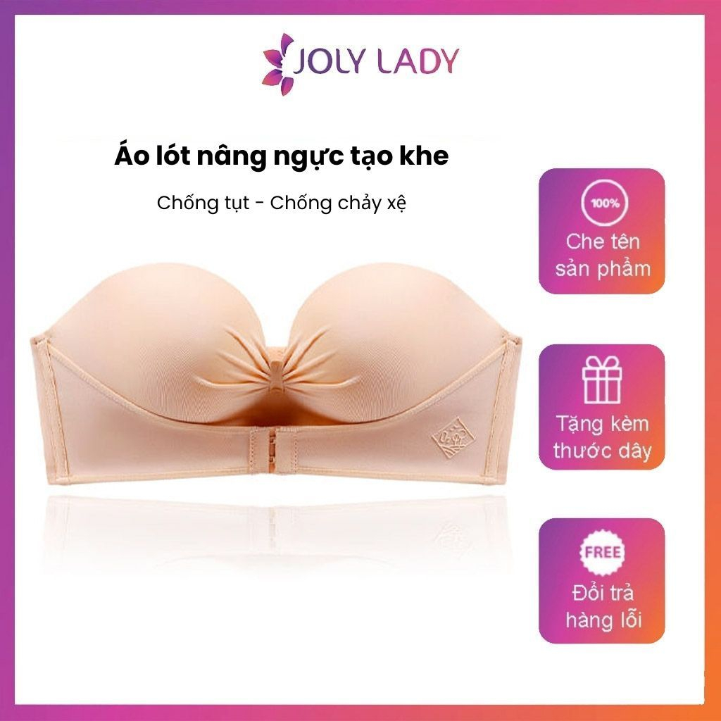 Áo lót nữ nâng ngực chống tụt cài trước đệm vừa không dây đẩy ngực Fresh Up JOLY LADY