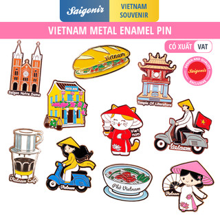 Huy hiệu Pin Ghim Cài Áo Mũ Ba lô Túi xách Souvenir Quà Lưu Niệm Việt Nam Saigonir