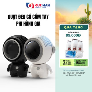 Quạt Mini Cầm Tay Đeo Cổ Để Bàn METIS Thiết Kế Phi Hành Gia Nhỏ Gọn Tiện Lợi, 3 Tốc Độ gió