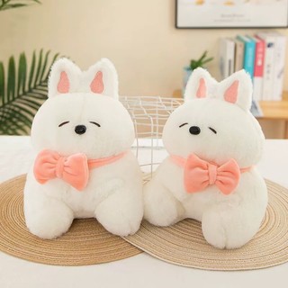 Gấu bông thỏ bánh mì thỏ nơ hồng đáng yêu