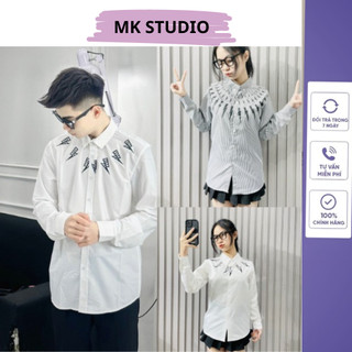 Áo sơ mi nam áo sơ mi kẻ lụa tia sét vải cotton lụa cao cấp