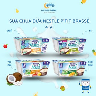 Sữa chua dừa Nestle Ptit Brasse nội địa Pháp cho bé dị ứng đạm bò