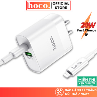 Bộ sạc nhanh 20W Hoco Củ 2 cổng chống quá tải nhiệt hỗ trợ sạc QC3.0 cho iP xsm 11 12 13 14 promax