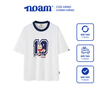 Áo thun Form rộng NOAM Ice Hockey Player Unisex 100% Cotton - Màu trắng