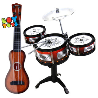 Combo 2 nhạc cụ phát triển tài năng âm nhạc cho bé 1 trống Jazz, 1 đàn guitar ngẫu nhiên