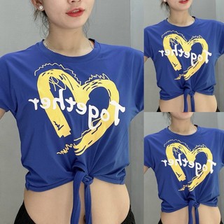 Áo Tập Thể Thao Nữ Áo Croptop Trái Tim Cột Dây Phối Chữ Nhiều Màu Tập Yoga Gym Aerobic