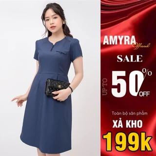 (XẢ KHO) Đầm Body Công Sở Dự Tiệc Sang Trọng Bigsize AMYRA ,Thiết Kế Dáng Ôm Tay Ngắn Quyến Rũ Thanh Lịch Cao Cấp DA094