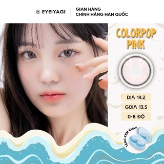 Lens hồng cận 3 tháng EYEIYAGI kính áp tròng không ngâm Colorpop Pink độ cận 0-8 DIA 14.2mm | Chính hãng Hàn Quốc
