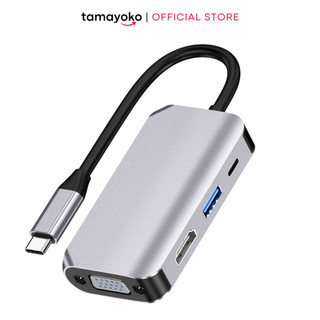 Hub chuyển đổi type-c chia 4 cổng HDMI/VGA/PD 2.0/USB 3.0 Tamayoko T36 Cổng Đa Năng Tiện Dụng