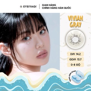 Kính áp tròng EYEIYAGI màu xám khói Vivian Gray lens cận 3 tháng độ cận 0-8 | Chính hãng Hàn Quốc đeo 15-18h/ngày