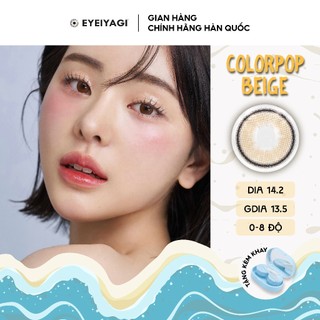 Kính áp tròng EYEIYAGI màu nâu kem Colorpop Beige lens cận 3 tháng độ cận 0-8 DIA 14.2mm | Chính hãng Hàn Quốc