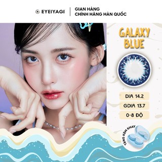 Kính áp tròng EYEIYAGI màu xanh dương Galaxy Blue lens cận 3 tháng độ cận 0-8 | Chính hãng Hàn Quốc