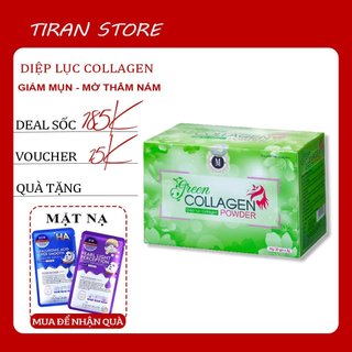 Diệp lục collagen hộp 30 gói, xóa mờ nám, tàn nhang, giảm mụn _ Sản Phẩm Chính Hãng