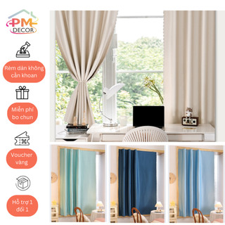  Rèm cửa dán tường không cần khoan đục  màu Trơn 1 lớp PM DECOR rèm cản nắng cản gió,cản tia UV 
