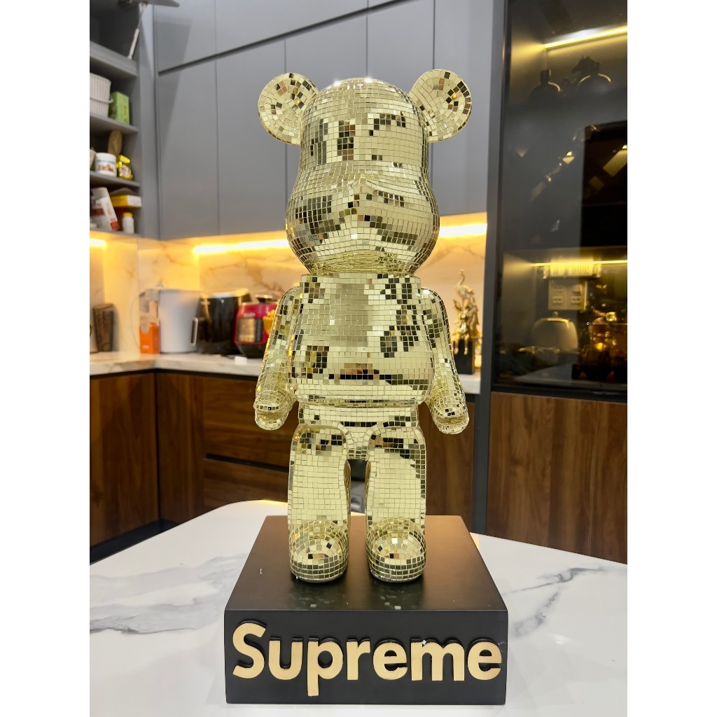  Tượng gấu BearBrick Bling cao cấp mô hình Decor Đính Kim Sa lấp lánh size  50CM 80CM  100CM 