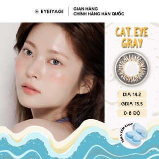 Kính áp tròng EYEIYAGI màu xám tự nhiên Cat Eye Gray lens cận 3 tháng độ cận 0-8 DIA 14mm | Chính hãng Hàn Quốc