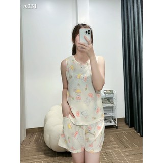E228-E234 Bộ lanh lụa đùi sát nách