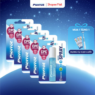 Combo 5 Xịt Thơm Miệng PIERROT Giúp Kháng Khuẩn, Loại Bỏ Mùi Hôi, Cho Hơi Thở Thơm Mát Mouth Spray 10ml/lọ