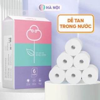 Giấy vệ sinh có lõi cuộn bịch 6 gói Top Gia, khăn giấy lau 3 lớp siêu dai và không bị mủn