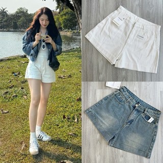 Quần đùi jeans mềm nữ to gấu lưng cao basic - Retrostyle - Qsoocjeanmem7451_P11K16