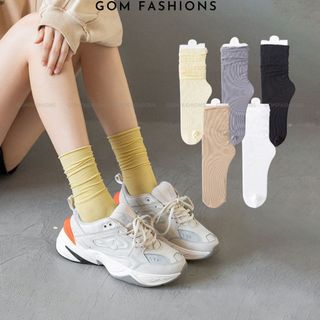 Vớ nữ cổ cao trơn GOMTAT nhiều màu, chất liệu cotton mỏng nhẹ, mềm mại êm chân, thoáng khí  -CAOTATGIAY-UYE-7007-1DOI