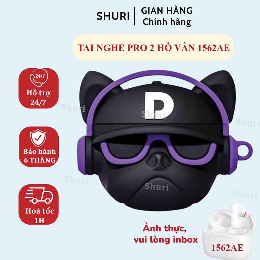 Tai Nghe Hổ Vằn 1562AE Pin 10 Giờ / Tai Nghe Bluetooth Pro2 1562AE ENC Xuyên Âm Chống Ồn 40db