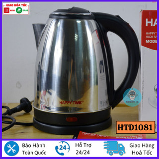 Bình đun siêu tốc inox cách nhiệt htd1081, siêu bền, cách điện- ấm siêu tốc đun nước happy time sunhouse 1,8l