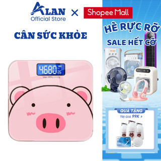 Cân điện tử sức khỏe gia đình METIS Cân heo hồng cân người thiết kế hiện đại trọng lượng 180kg