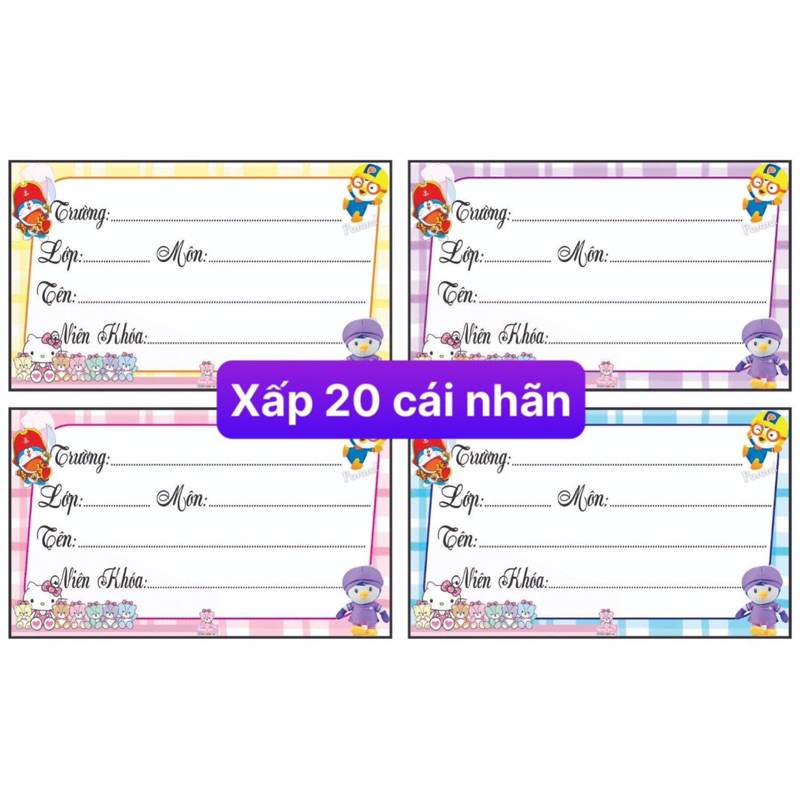 Nhãn Vở Ghi Tên Học Sinh
