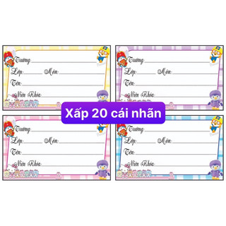 Nhãn vở ghi tên học sinh