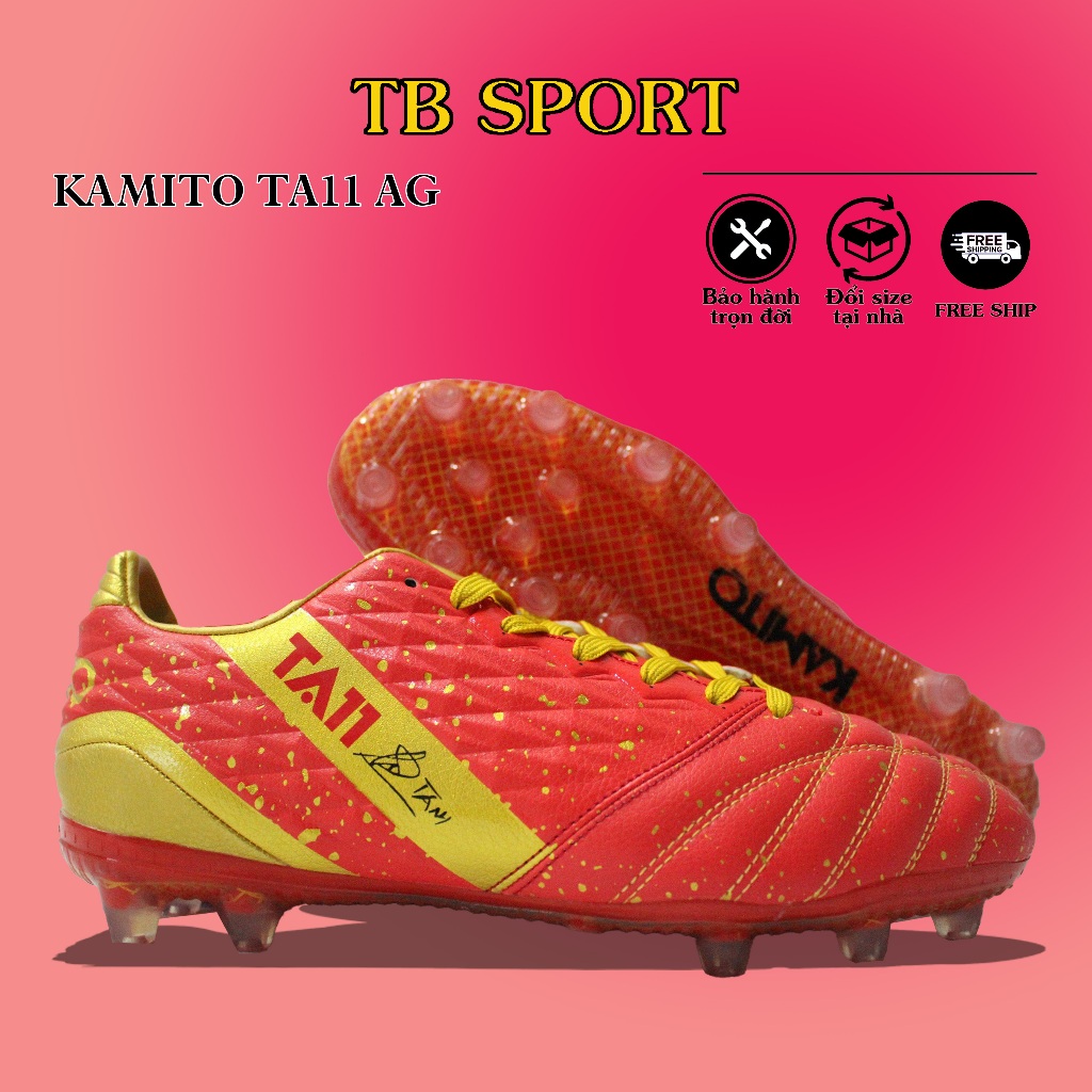 Giày bóng đá kamito Ta11, đế ag, bám sân, da tổng hợp độ bền cao, thiết kế tinh xảo, sân tự nhiên ,sân 11 chính hãng