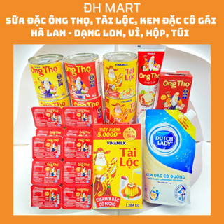  Sữa Ông Thọ lon đỏ hộp giấy 380g tuýp vỉ Sữa đặc Tài Lộc lon - Kem đặc Cô Gái Hà Lan 
